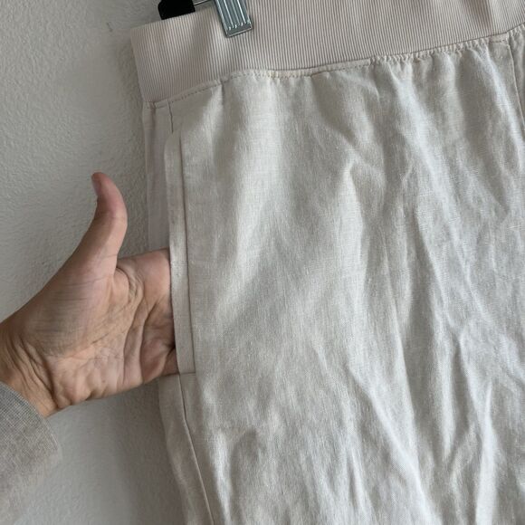 J. Jill Love Linen Off White Wide Leg Pants Women’s XL 100% linen Pull On - Picture 3 of 5